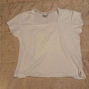 Large Square Neck White Top